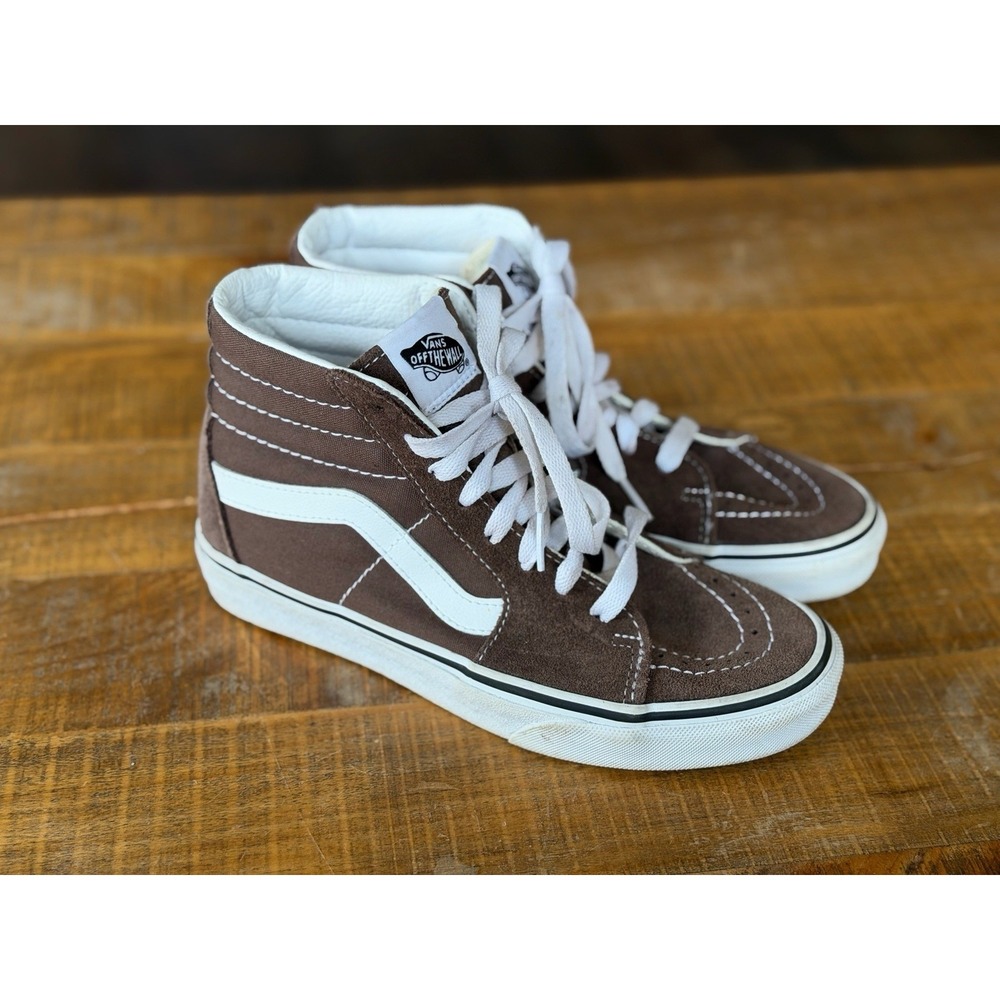 Vans "Sk8-Hi" Sneakers (Rain Drum/True White) Skate Shoes Womens 6.5 Suede